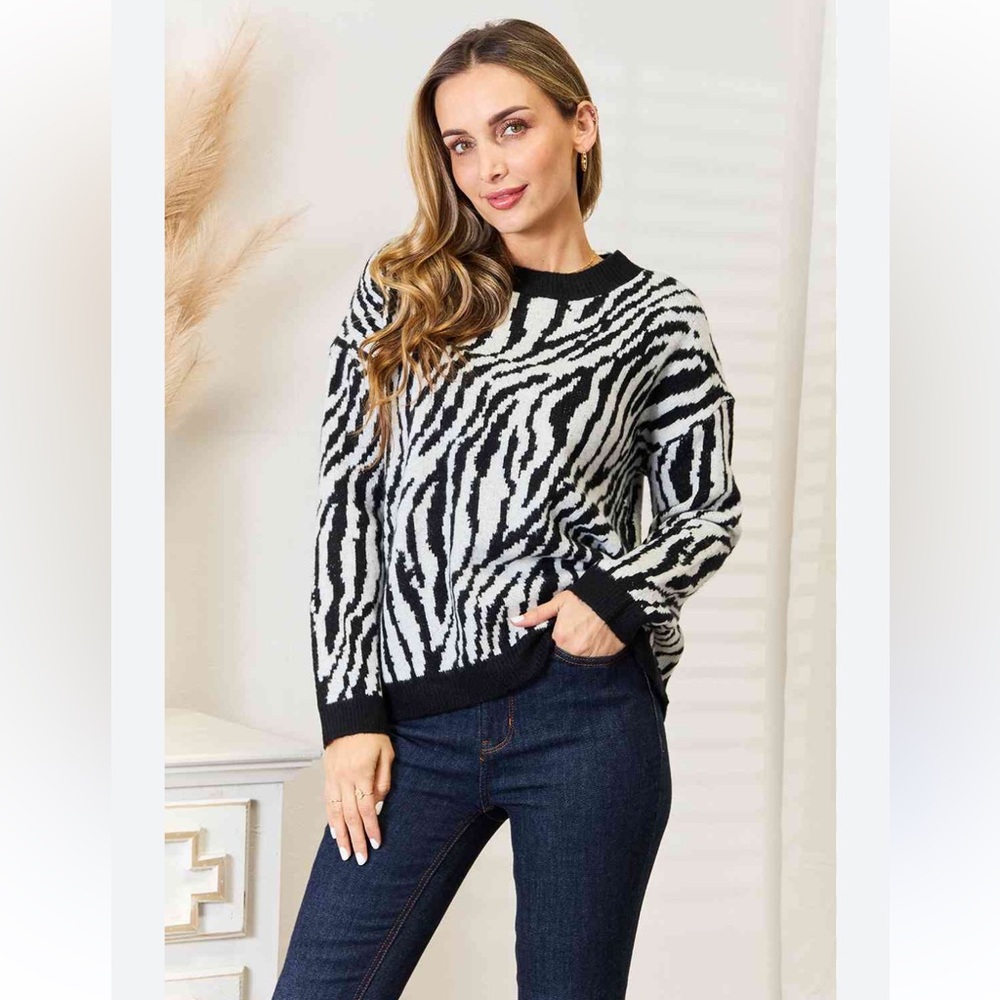 Vintage Premise Zebra Print Sweater Sz XS